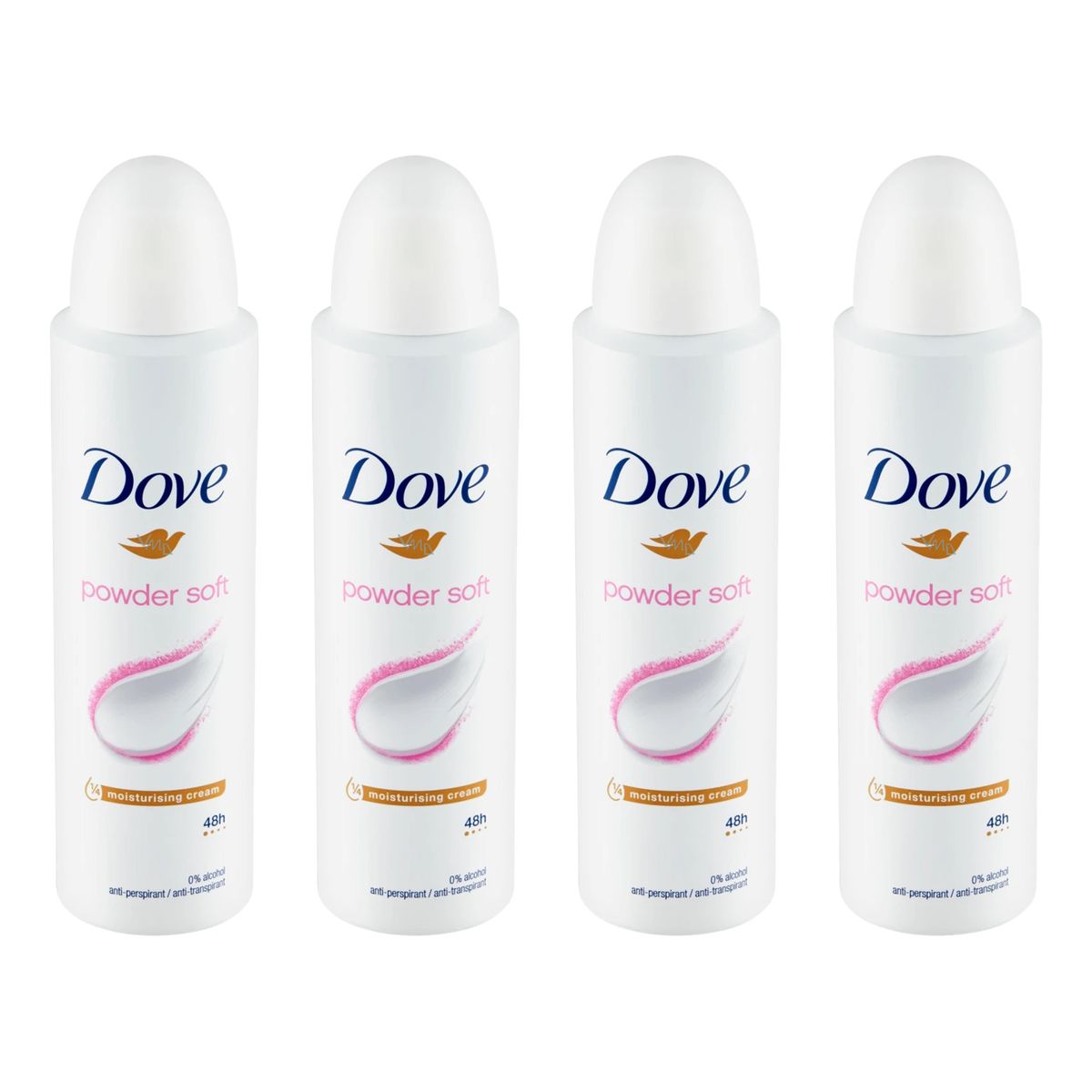Dove Powder Soft 48h Antyperspirant spray damski 4szt.