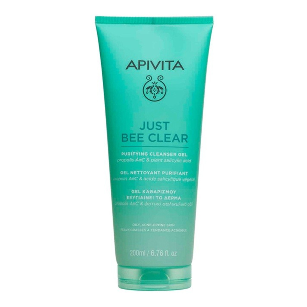 Apivita Just Bee Clear Purifying Cleansing Gel Żel oczyszczający do cery tłustej i trądzikowej 200ml
