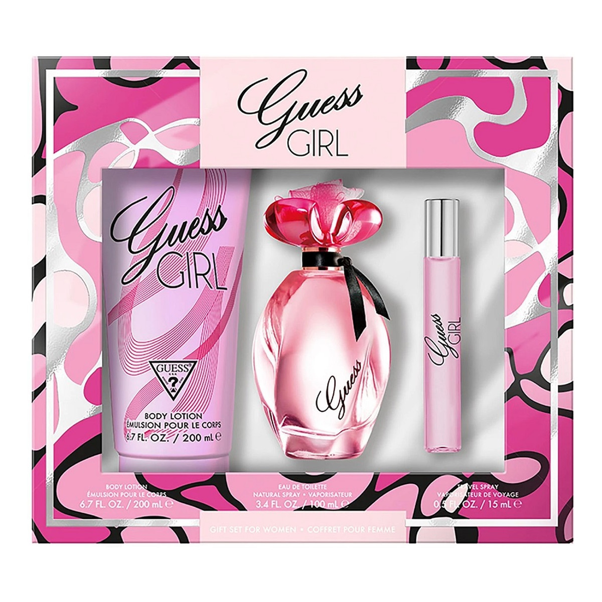 Guess Girl zestaw woda toaletowa spray 100ml + woda toaletowa spray 15ml + balsam do ciała 200ml