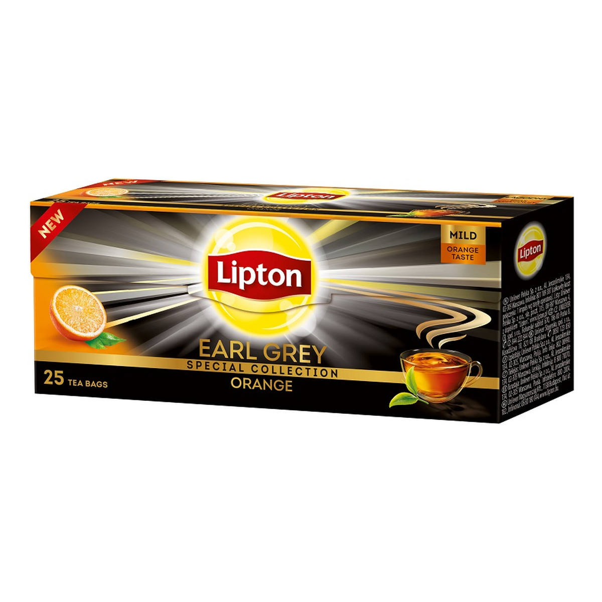Lipton Earl Grey Orange herbata czarna Pomarańcza 25 torebek 35g