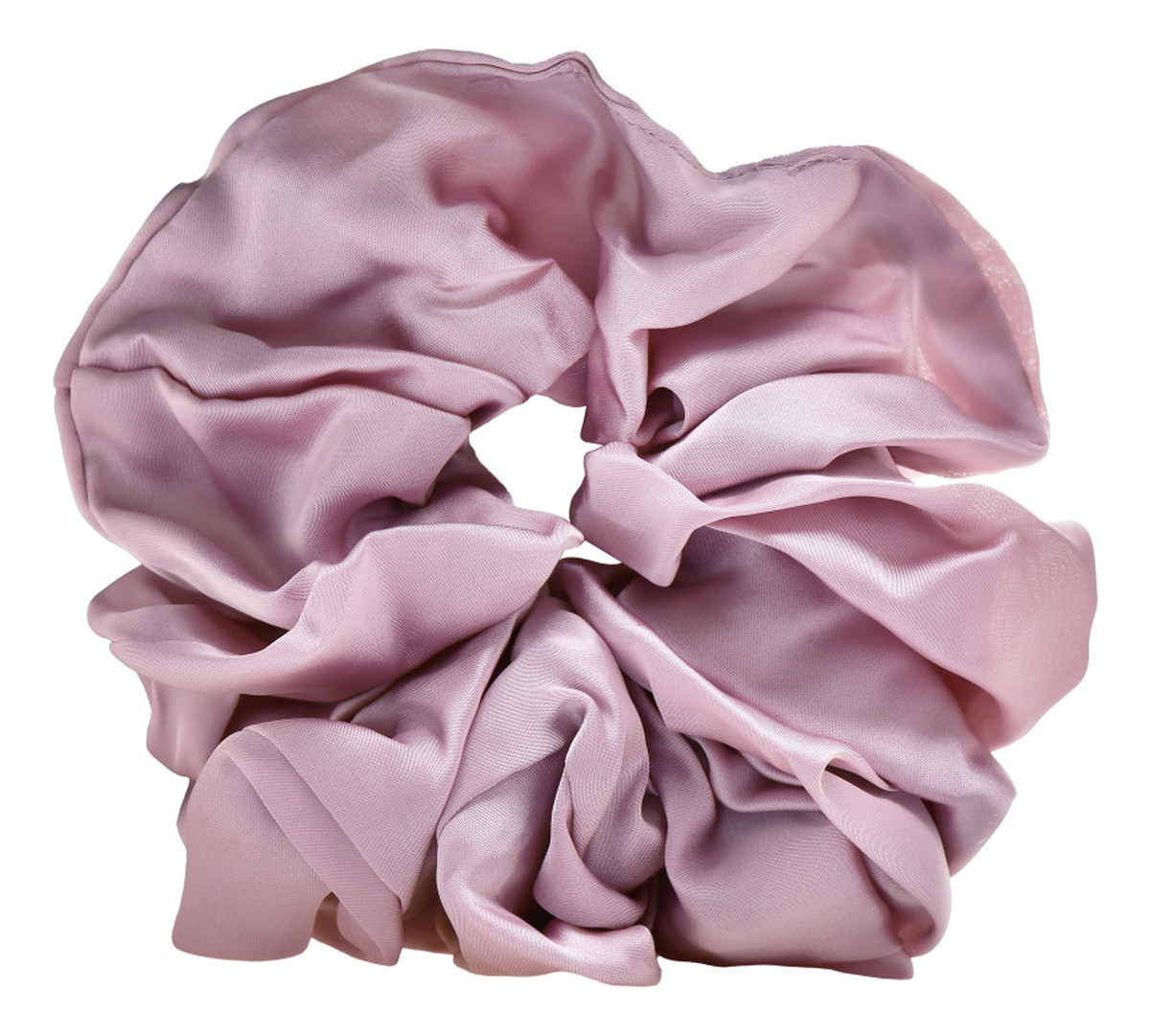 Satynowa gumka do włosów scrunchie Pink