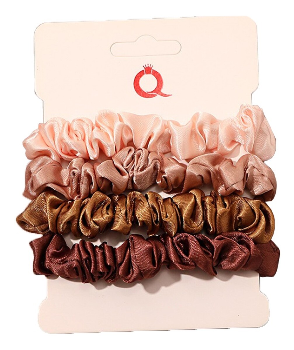 Gumki do włosów typu "scrunchie" - Pin Up Cream 4szt