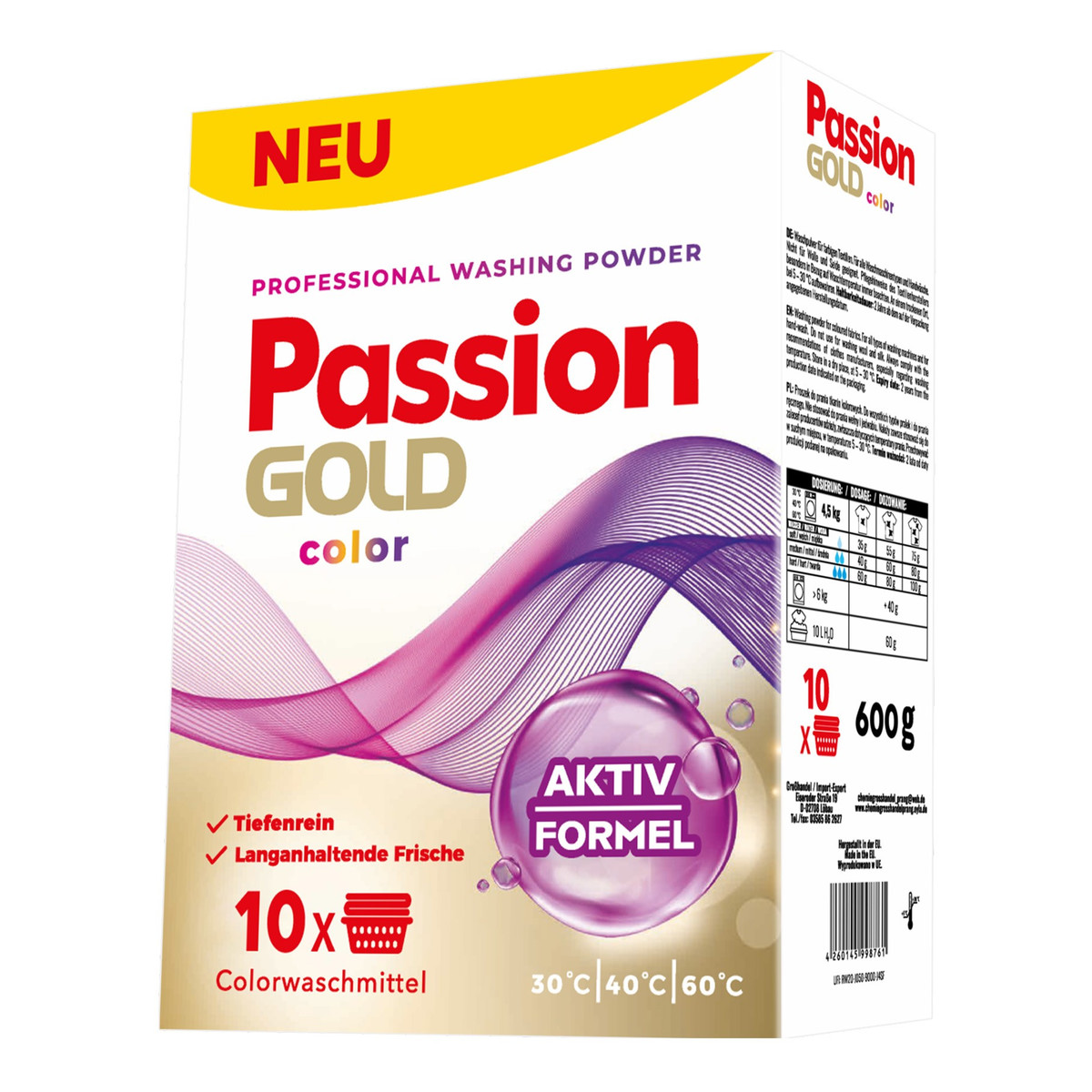 Passion Gold Proszek do prania Kolor 10 prań 600g