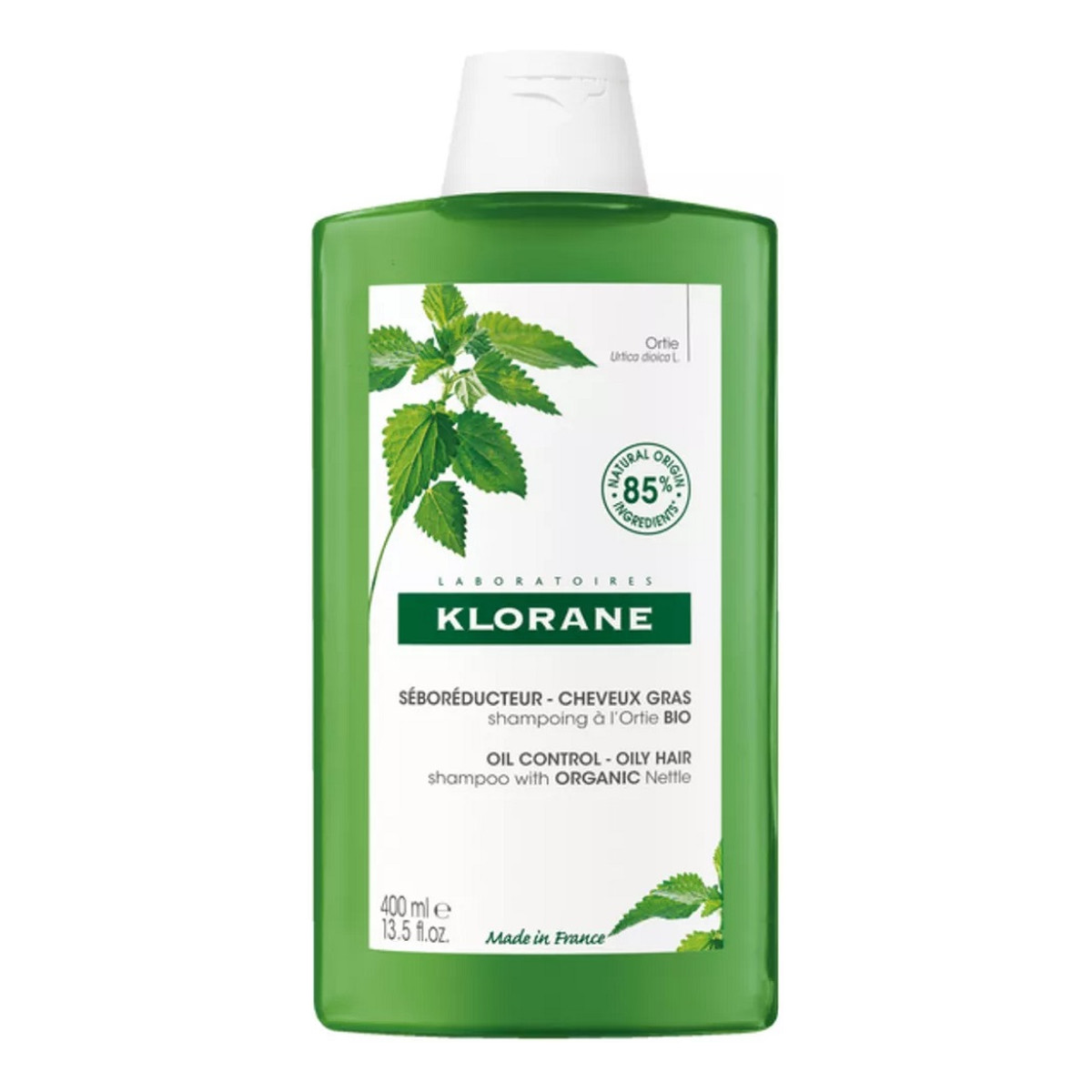 Klorane Oil control shampoo szampon do włosów przetłuszczających się z organiczną pokrzywą 400ml