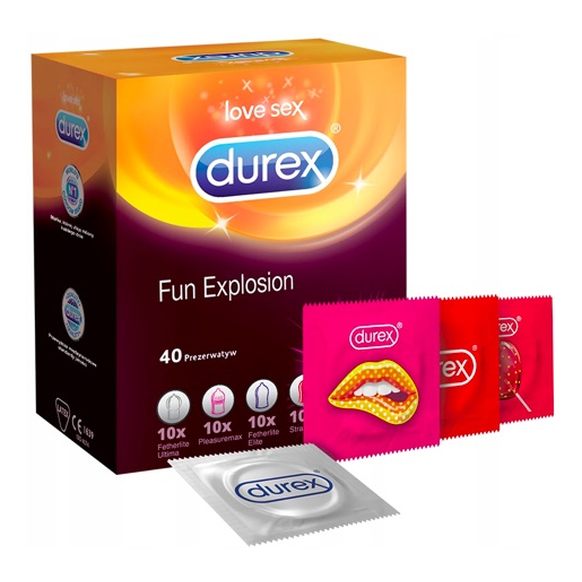 Durex Durex prezerwatywy Fun Explosion mix zestaw 40 szt