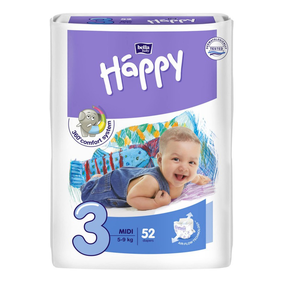 Bella Happy Pieluszki jednorazowe midi 3 5-9 kg 52 sztuki