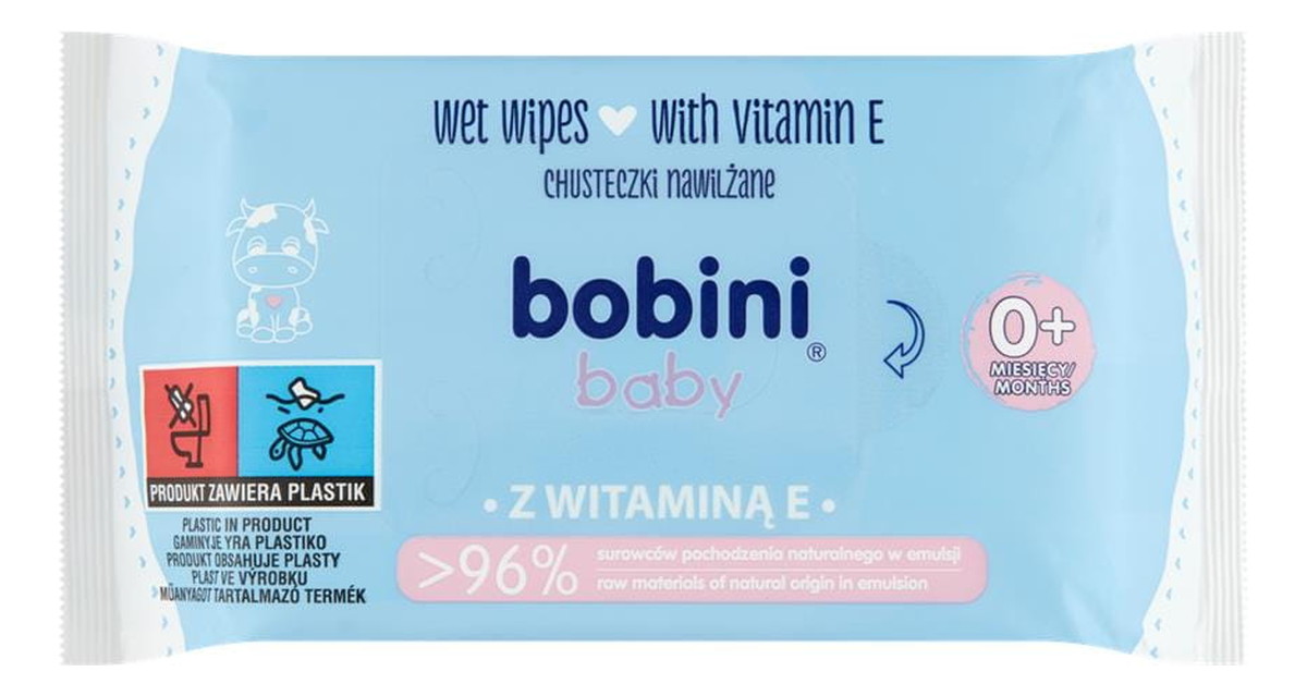 Baby chusteczki nawilżane z witaminą e dla dzieci i niemowląt 60szt