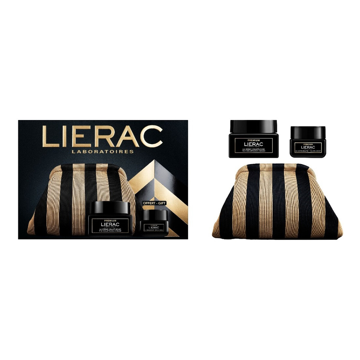 Lierac Premium Zestaw bogaty krem przeciwstarzeniowy 50ml + przeciwstarzeniowy krem pod oczy 20ml + kosmetyczka