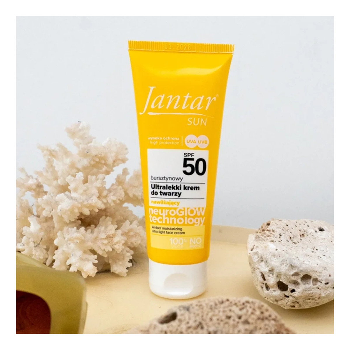 Farmona Jantar Sun Bursztynowy ultralekki krem nawilżający do twarzy, SPF 50 50ml