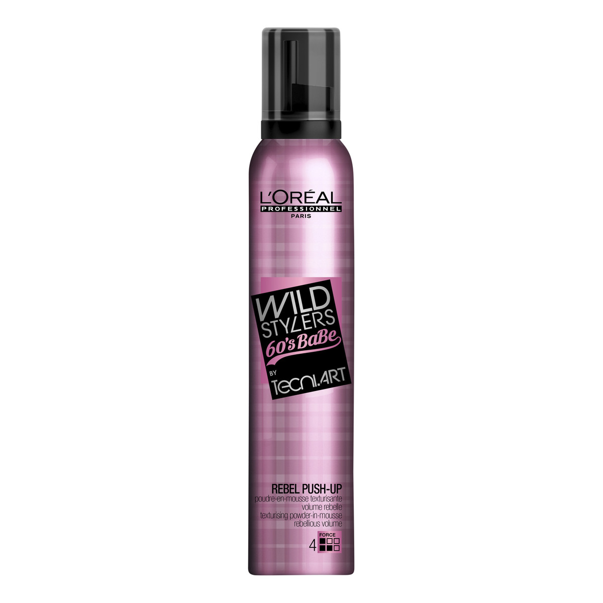 L'Oreal Paris Tecni Art Wild Stylers 60's Babe teksturyzujący puder w piance z efektem dzikiej objętości 4 Rebellious Volume 250ml