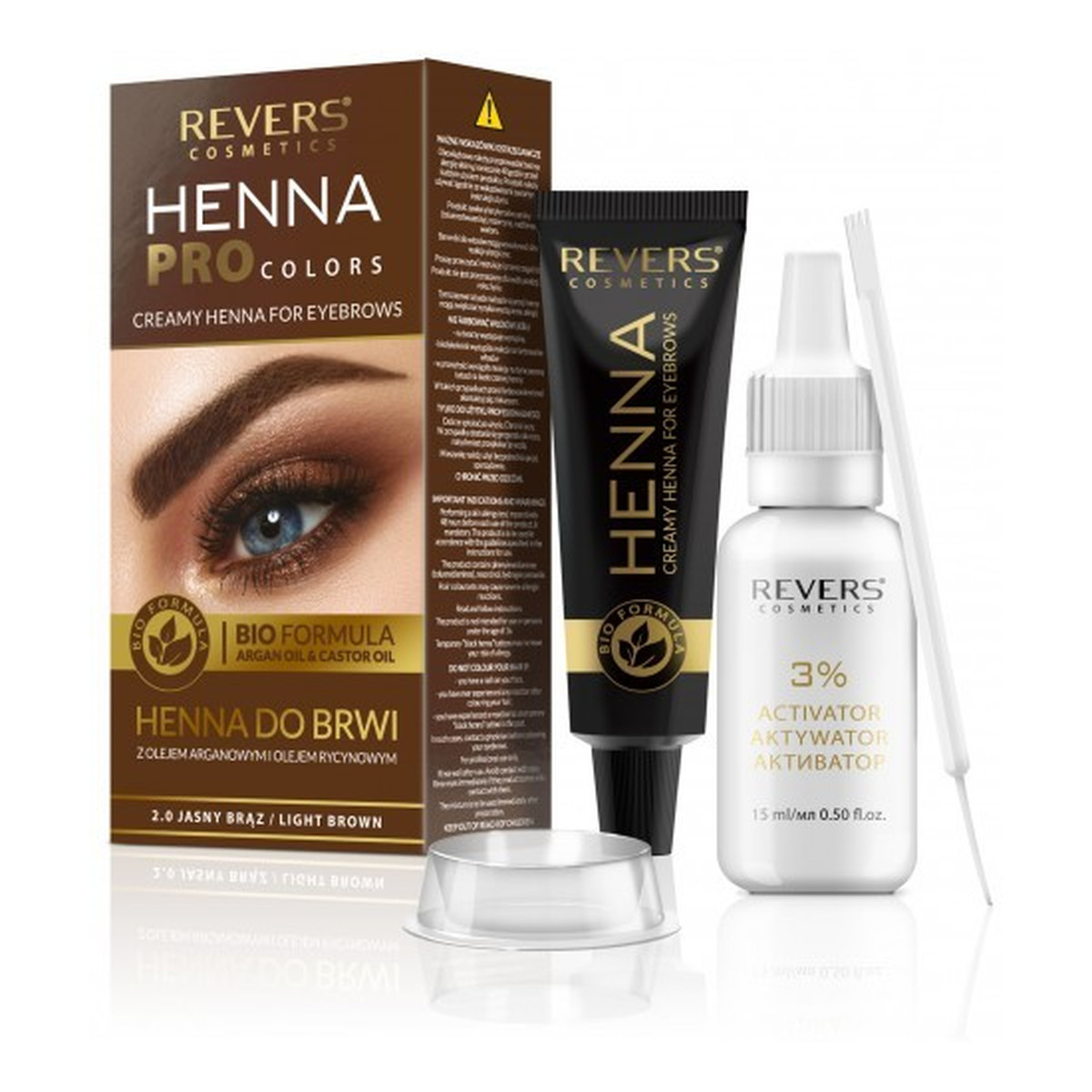 Revers Pro Colors Henna Do Brwi Z Olejem Arganowym I Olejem Rycynowym
