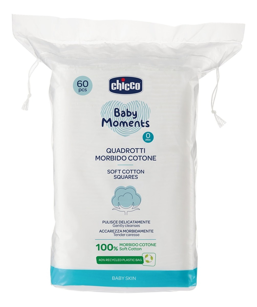 Baby moments bawełniane waciki kosmetyczne 0m+ 60szt.