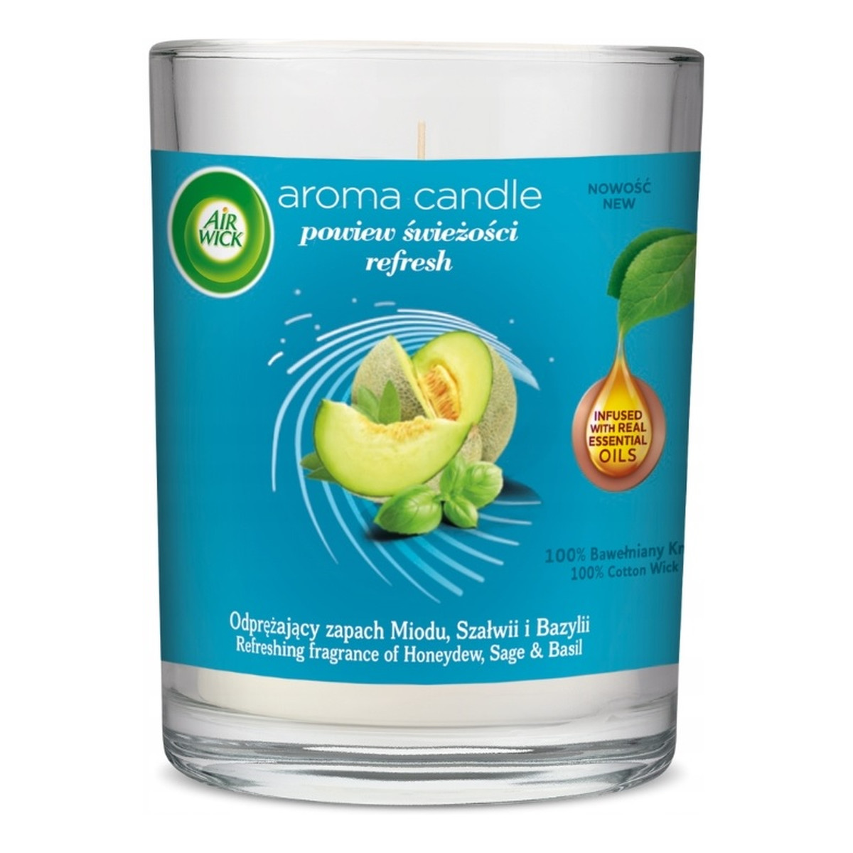 Air Wick Aroma Candle refresh świeca zapachowa powiew świeżości 220g