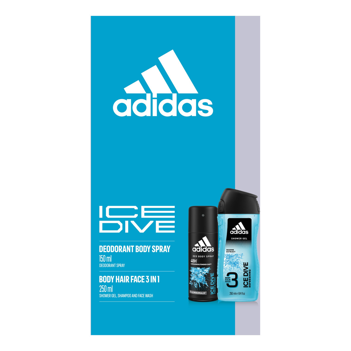Adidas Ice Dive Zestaw prezentowy dezodorant spray + żel pod prysznic