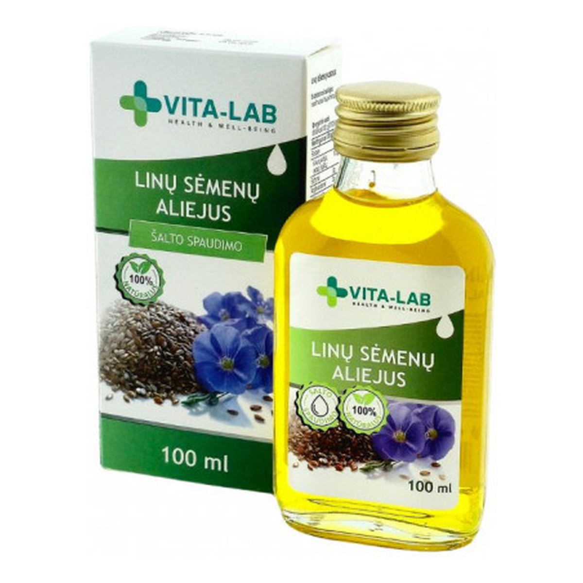 Vita-Lab Olej lniany 100% naturalny tłoczony na zimno 100ml