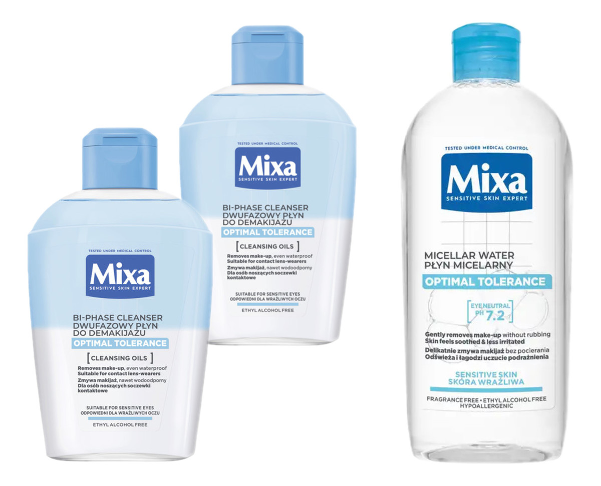 Dwufazowy Płyn Do Demakijażu 2x125ml + Płyn Micelarny 400ml