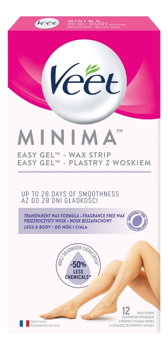 Minima Easy-Gel plastry z woskiem do nóg i ciała 12szt