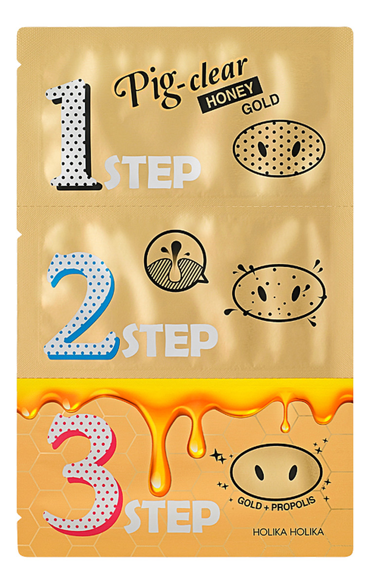 Honey Gold zestaw plasterków oczyszczających z zaskórników 3szt
