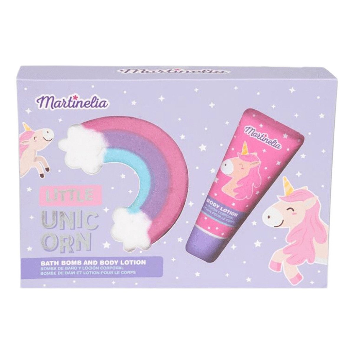 Martinelia Little Unicorn Bath Duo Zestaw balsam do ciała 60ml + kula do kąpieli 150g