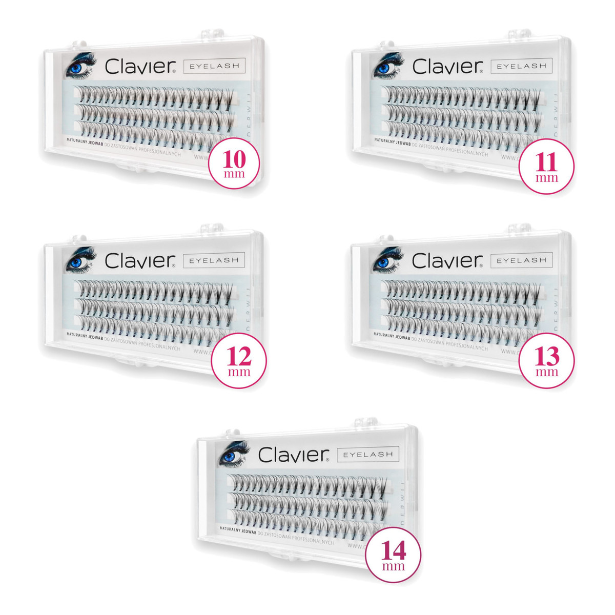 Clavier Eyelash Kępki rzęs 10+11+12+13+14mm