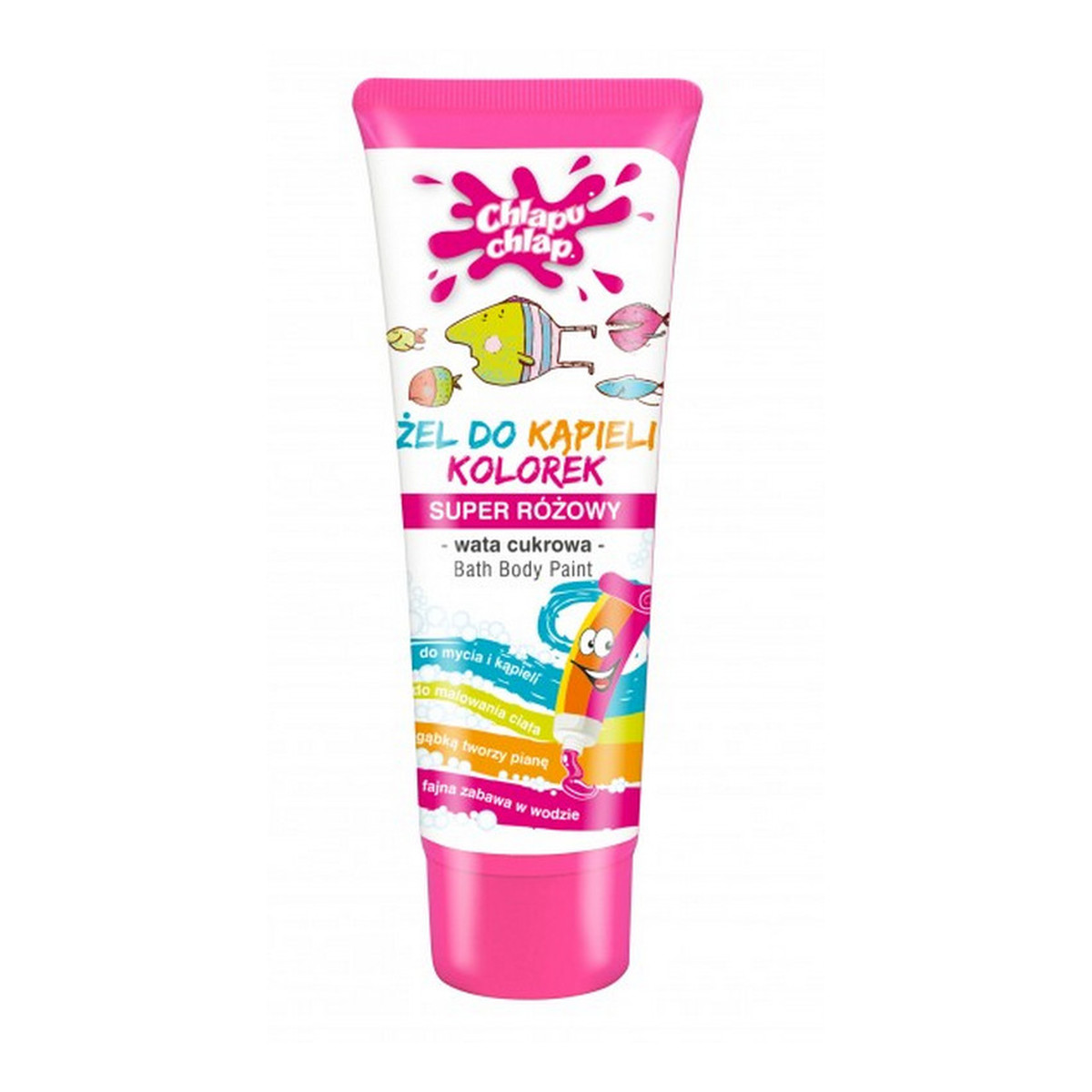 Chlapu Chlap Bath Body Paint Żel Do Kąpieli Kolorek Super Różowy O Zapachu Waty Cukrowej 88ml