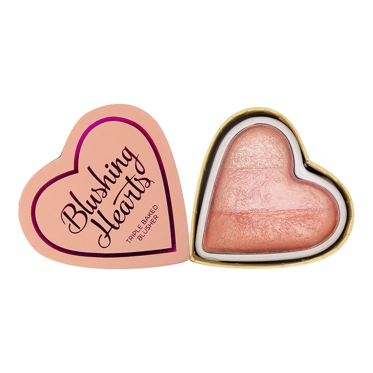 Makeup Revolution I Heart Makeup Blushing Hearts Róż Peachy Pink Kisses 10g