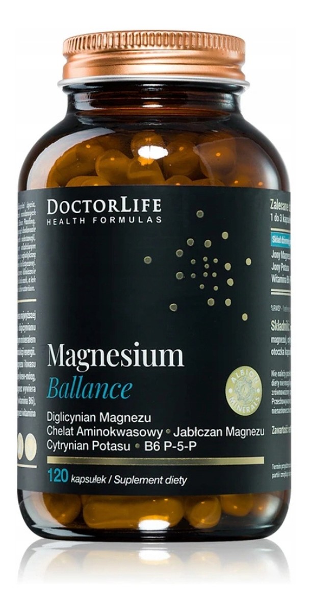 Magnesium ballance cytrynian i jabłczan magnezu magnez 240mg suplement diety 120 kapsułek