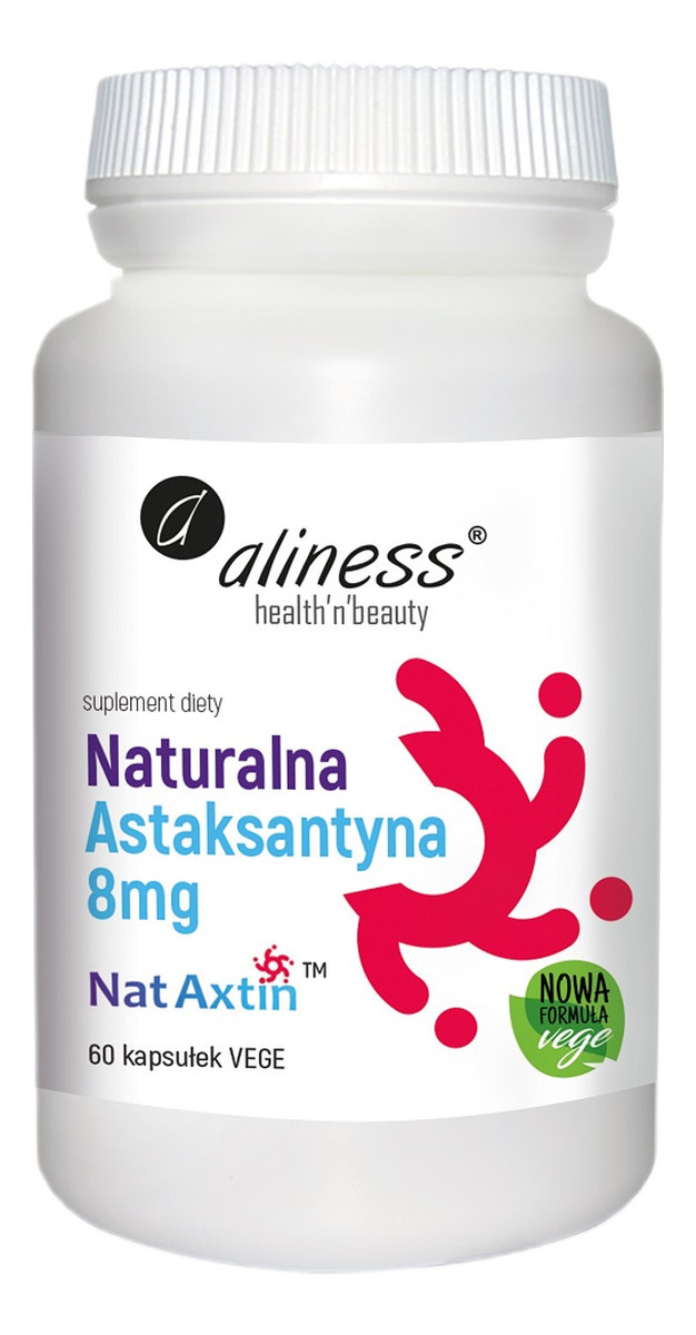 Naturalna astaksantyna nat axtin 8mg suplement diety 60 kapsułek