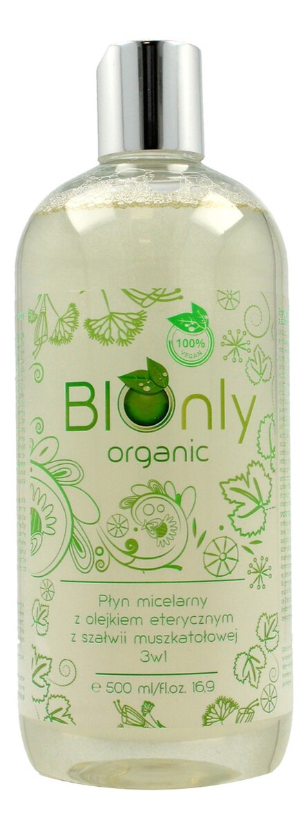 Płyn micelarny z olejkiem eterycznym szałwia muszkatołowa 3w1