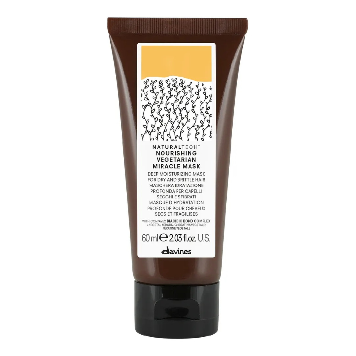 Davines Naturaltech nourishing vegetarian miracle mask odżywcza maska do włosów suchych i osłabionych 60ml