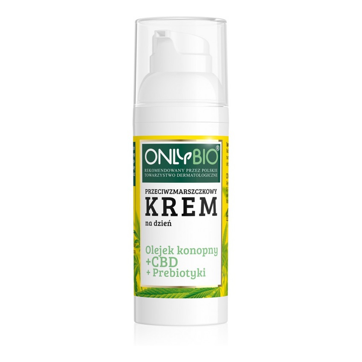 OnlyBio Olejek konopny + CBD + Priebiotyki przeciwzmarszczkowy krem na dzień 50ml