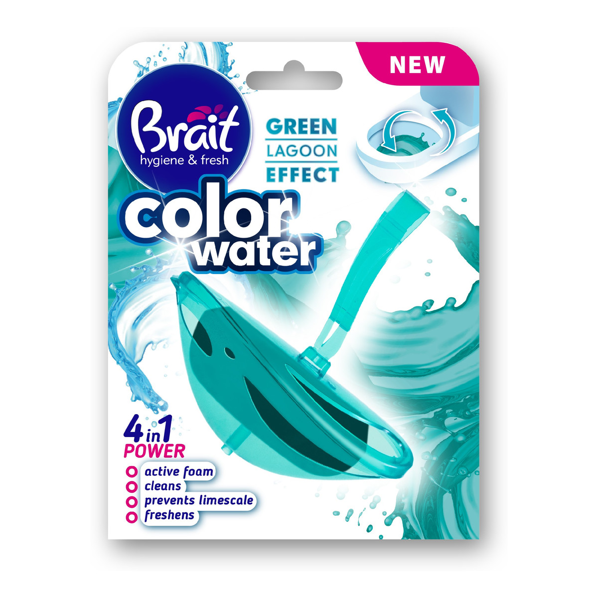 Brait Hygiene & Fresh Kostka toaletowa do WC 4in1 Green Lagoon Effect 40g