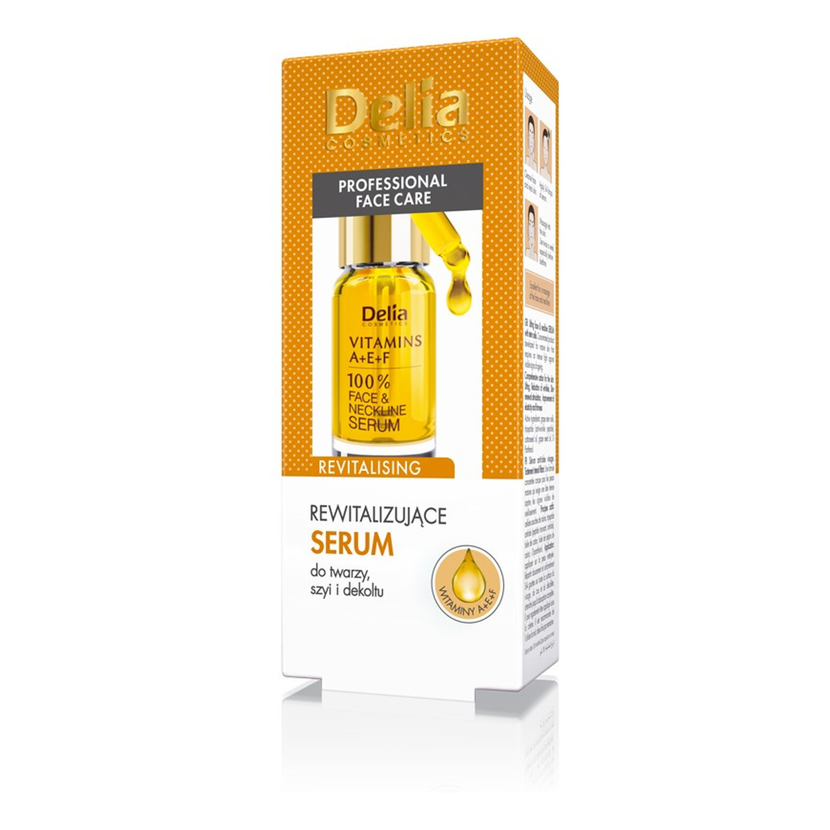 Delia 100% Witaminy A+E+F Serum do twarzy, szyi i dekoltu, cera dojrzała, zmęczona, 10ml