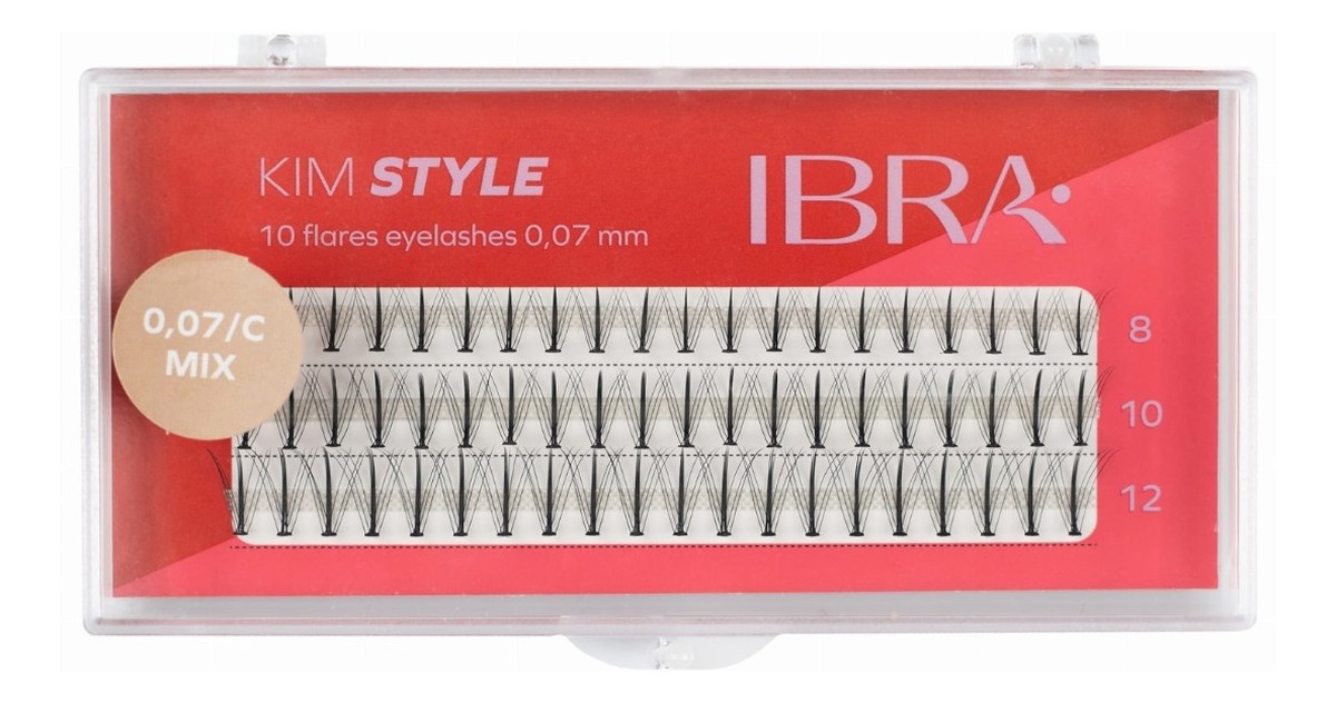Kępki rzęs KIM STYLE 0.07/C - Mix (8,10,12mm) 1op.