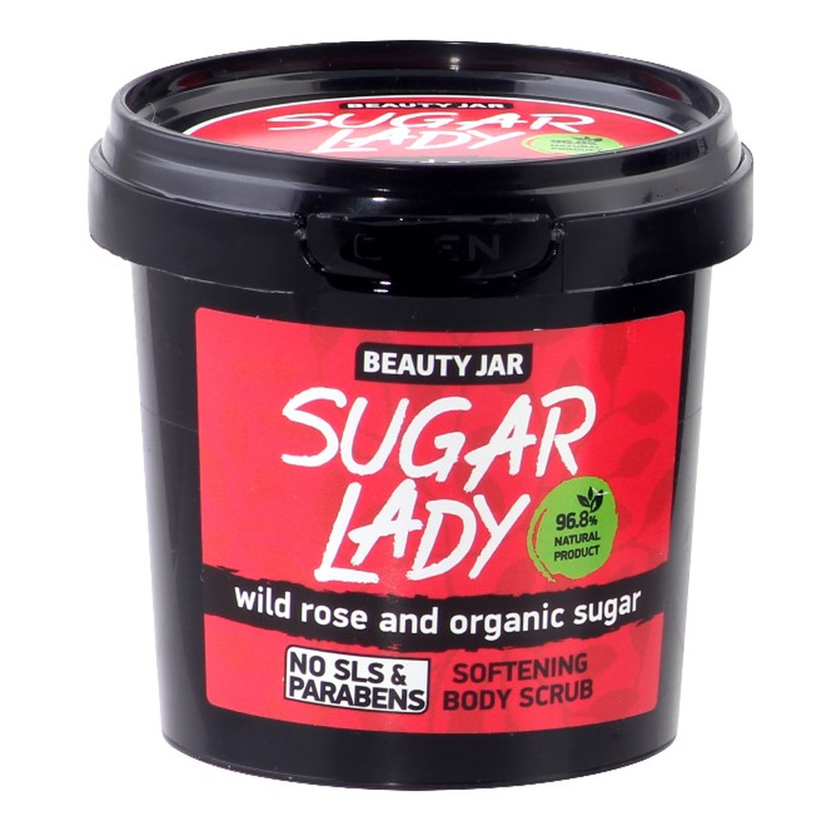 Beauty Jar SUGAR LADY Zmiękczający scrub do ciała ekstrakt z cukru organicznego i dzikiej róży 200g