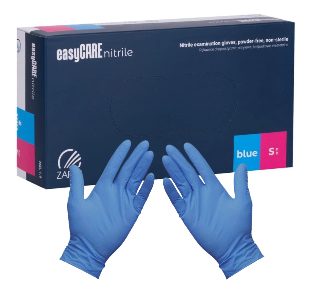 Rękawice diagnostyczne Nitrylowe bezpudrowe niesterylne niebieskie S 100szt.