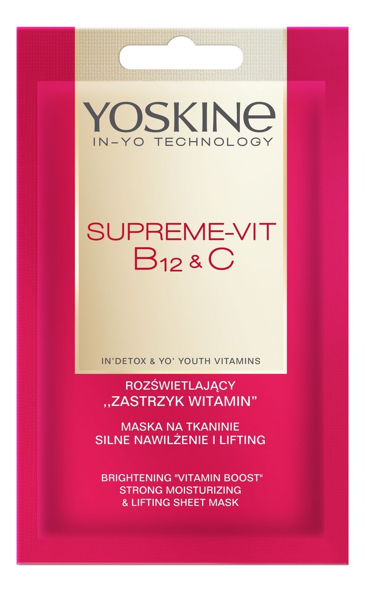 Yoskine supreme-vit b12&c maska na tkaninie silne nawilżenie i lifting