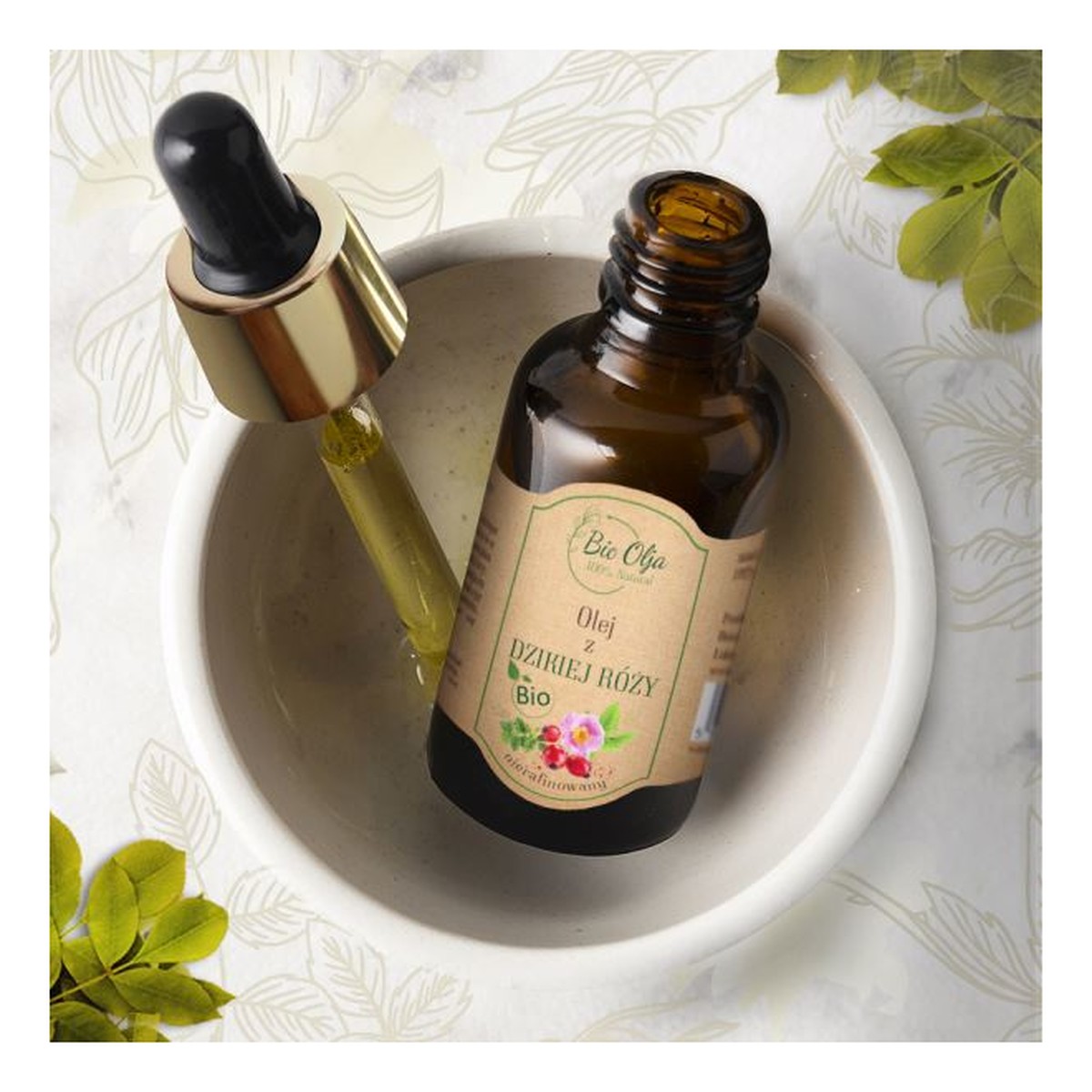 Bio Olja BIO OLEJ Z DZIKIEJ RÓŻY - 100% zimnotłoczony, nierafinowany olej, bez konserwantów 50ml