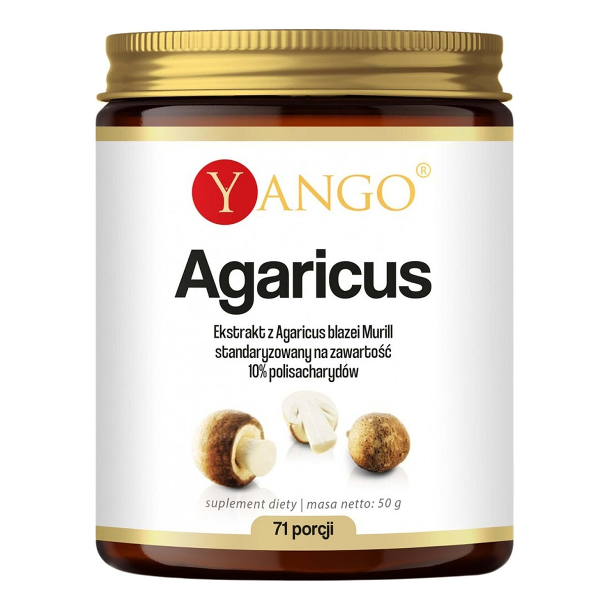 Yango Agaricus ekstrakt 10% polisacharydów suplement diety 50g