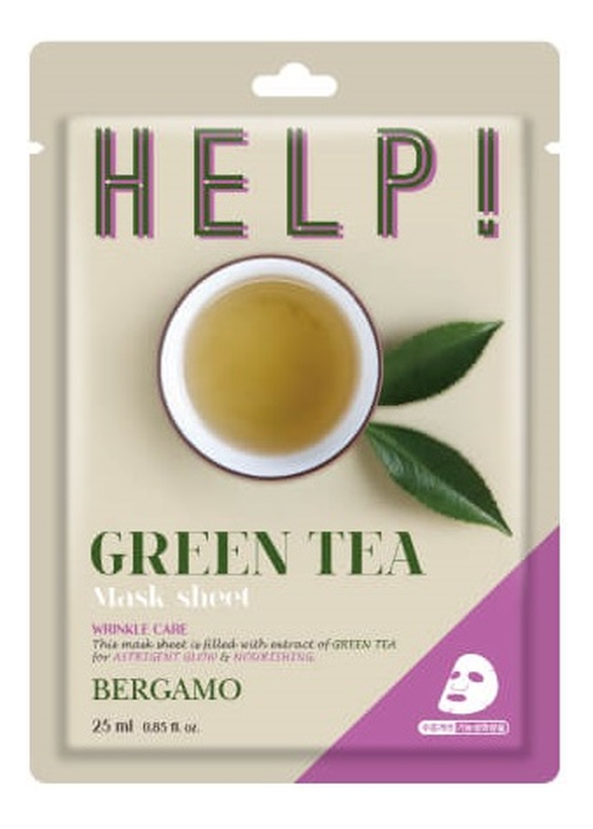 Help sheet mask maska do twarzy z green tea