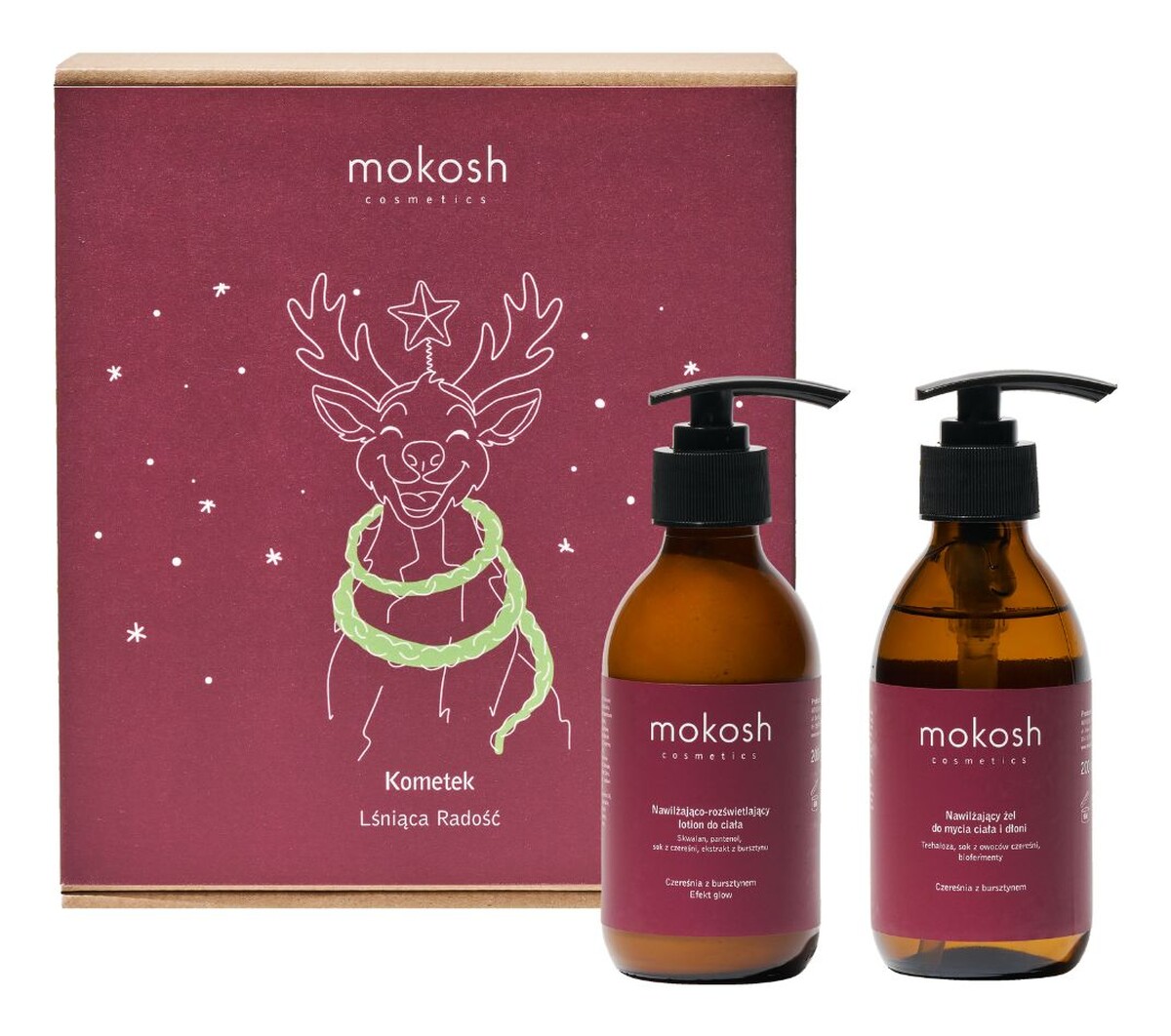 Zestaw nawilżający żel do mycia ciała i dłoni 200ml + nawilżająco-rozświetlający lotion do ciała 200ml