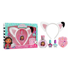 Zestaw prezentowy dla dzieci gabby`s dollhouse (woda toaletowa 50ml + zestaw do paznokci + naklejki + opaska na głowę)