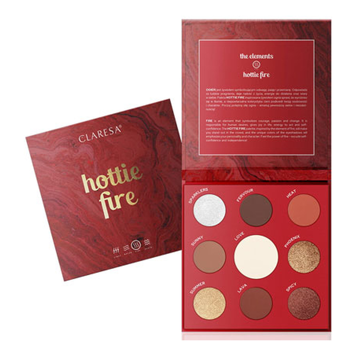 Claresa Paleta cieni Hottie Fire 12g