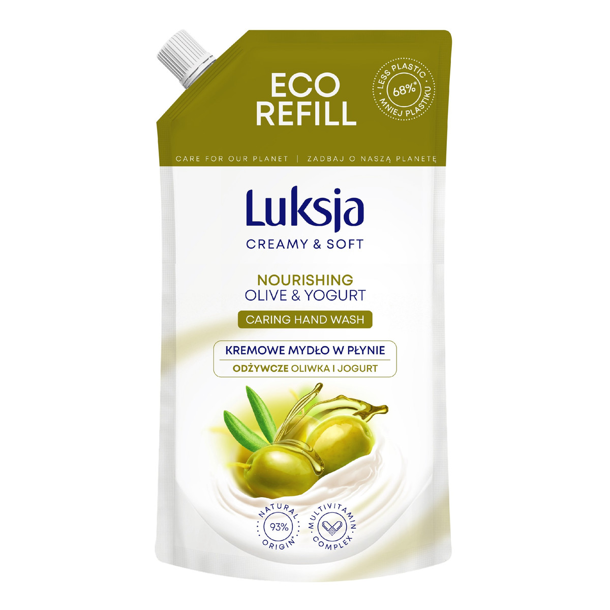 Luksja Creamy & Soft Odżywcze Kremowe Mydło w płynie Oliwka i Jogurt - zapas 400ml