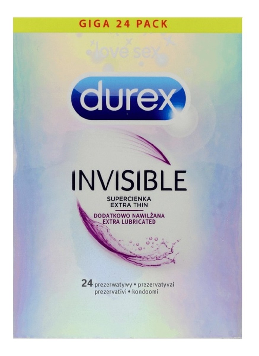 Extra Thin Extra Lubricated super cienkie prezerwatywy dodatkowo nawilżane 24szt