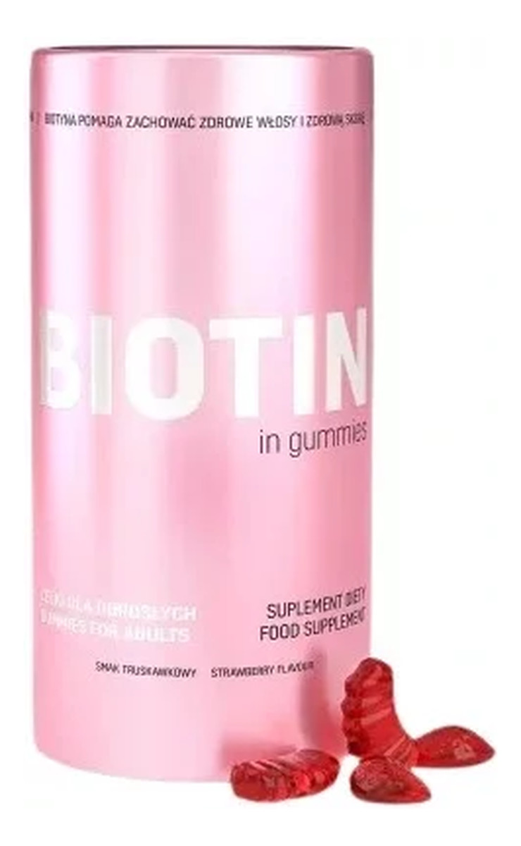 Biotyna w żelkach suplement diety o smaku Truskawkowym 60 żelków