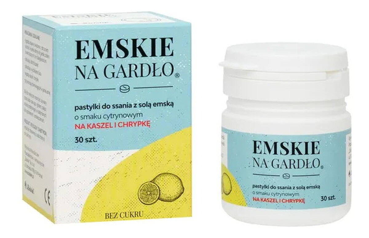 Emskie na gardło suplement diety do ssania Cytryna