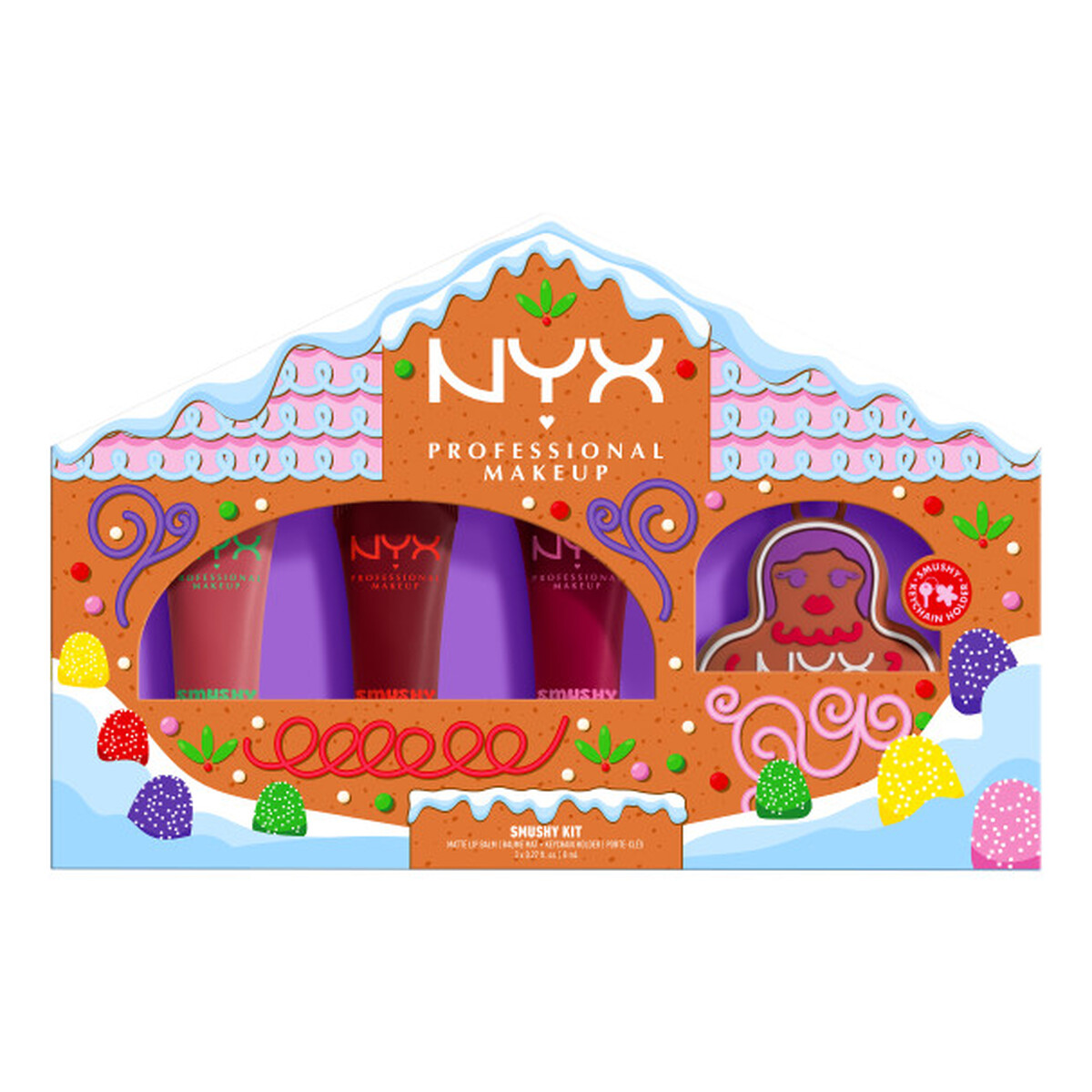 NYX Professional MakeUp Holiday Smushy Kit Zestaw balsamów do ust 3x8ml 24ml