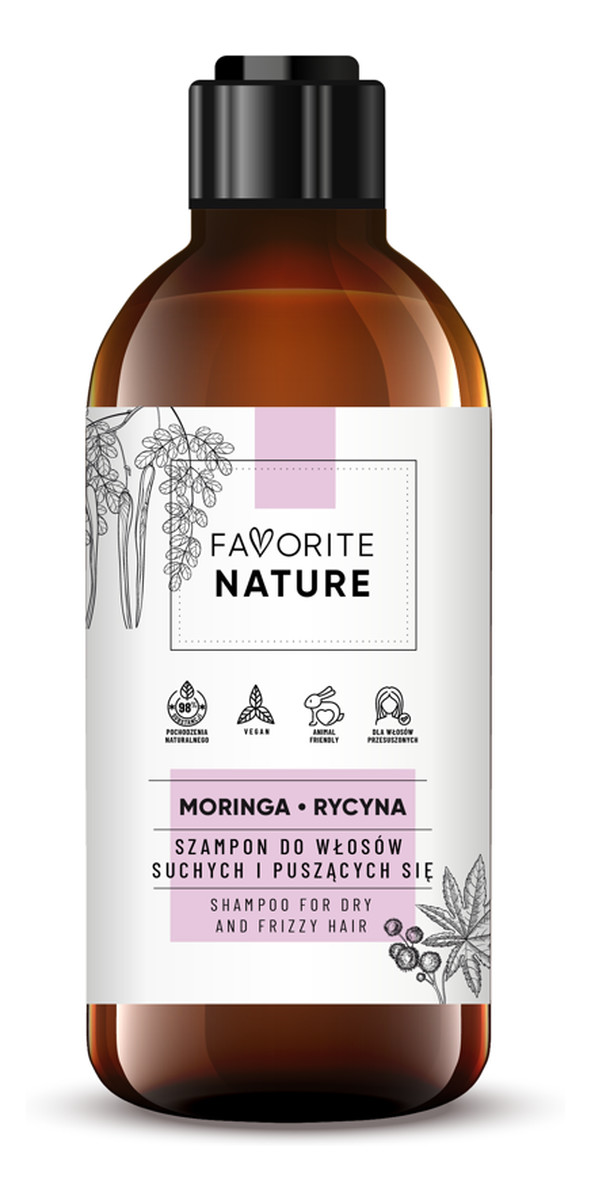 Szampon do włosów suchych i puszących się Moringa i Rycyna