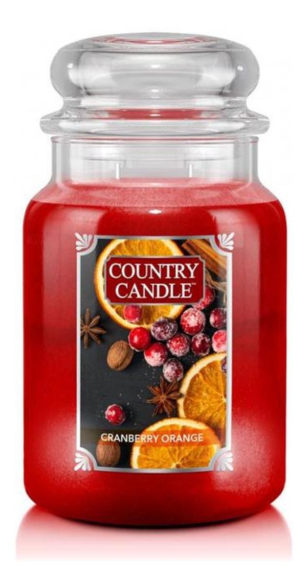 Duża świeca zapachowa z dwoma knotami cranberry orange